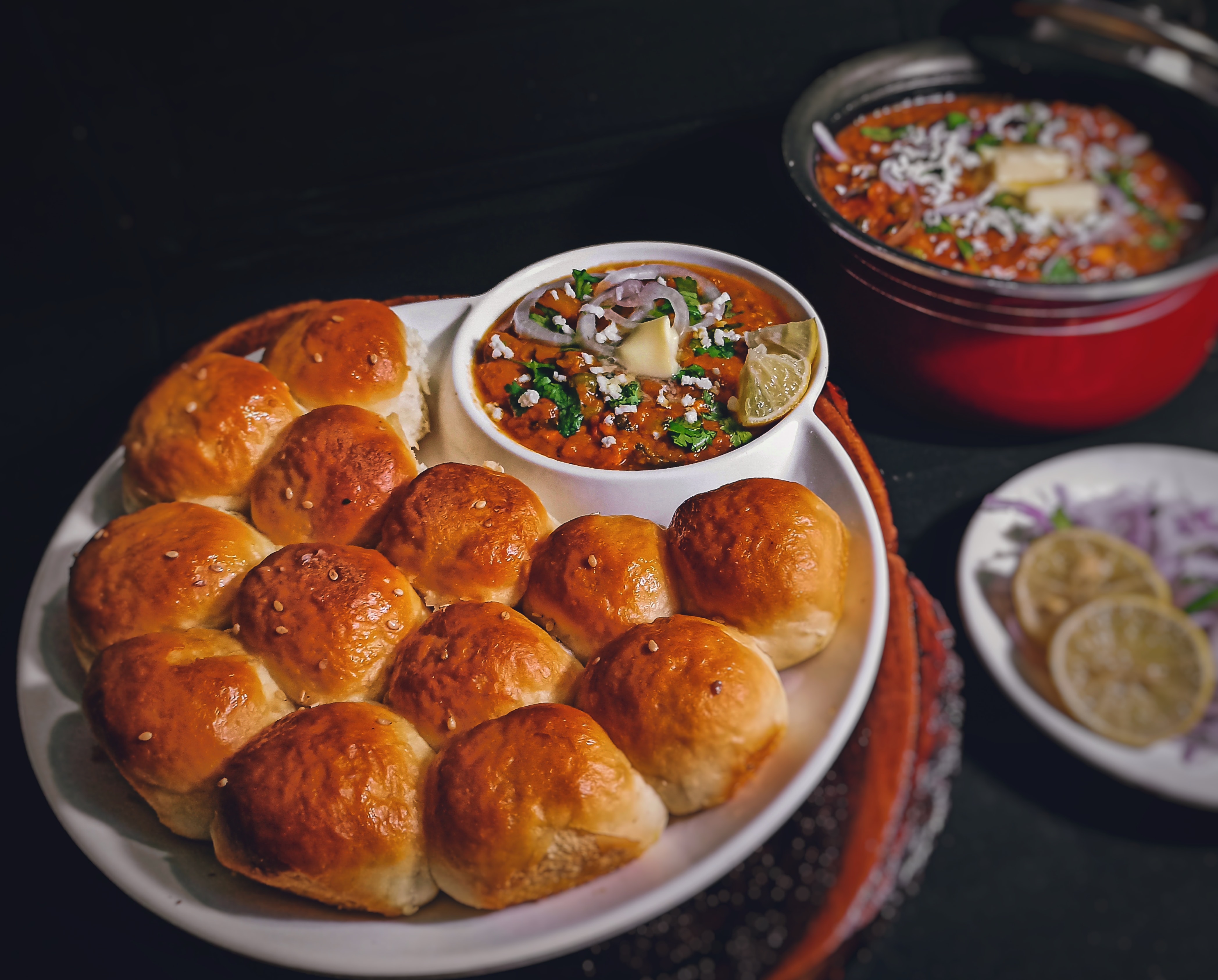 Pav bhaji serving suggestion